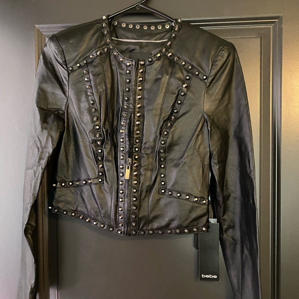 Bebe Leather Jacket, Size XS, NWT